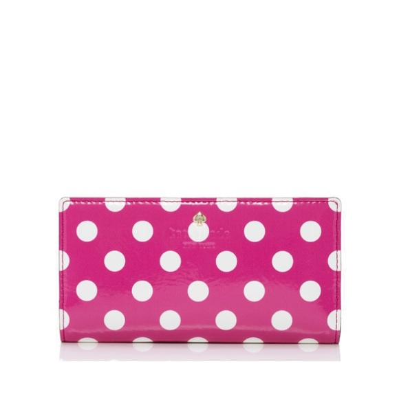 kate spade Handbags - Kate Spade New York Carlisle Street Stacy Hot Pink Polka Dot Bi-Fold Wallet